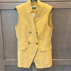 Veronica beard, tailored, Ameca vest, and linen shorts
